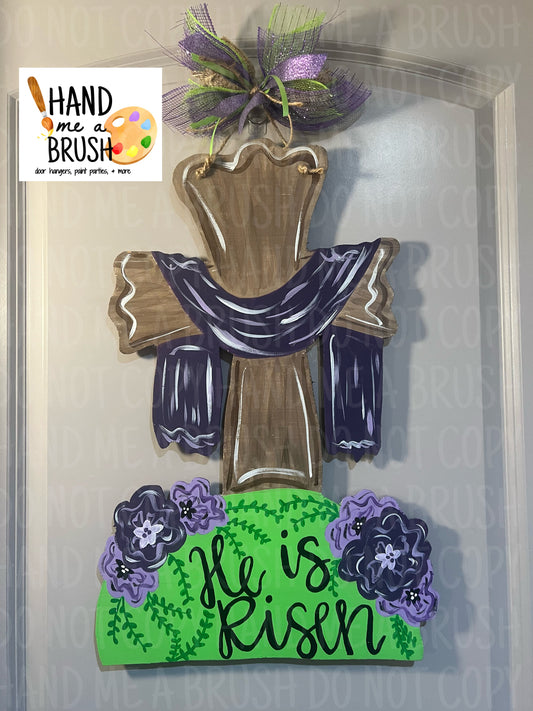 He Is Risen Cross Door Hanger