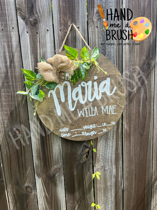 Greenery Circle Hospital Door Hanger
