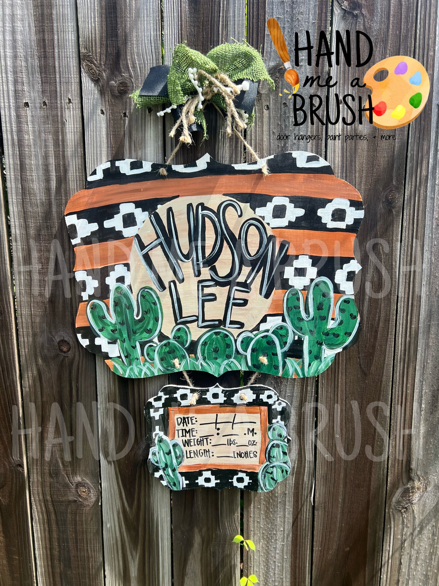 Aztec Cactus Hospital Door Hanger