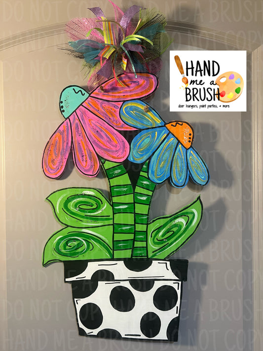 Whimsical Flower Pot Door Hanger